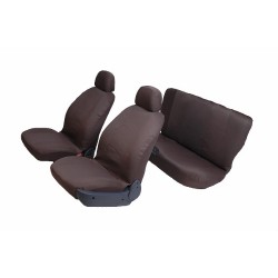 Capa Banco Baixo Universal Malha Marrom Kit 6 pç